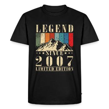 Légende 2007 Anniversaire Année de naissance 2007 Hommes - T-shirt Premium bio Homme - noir - Devant - Nico (187cm)