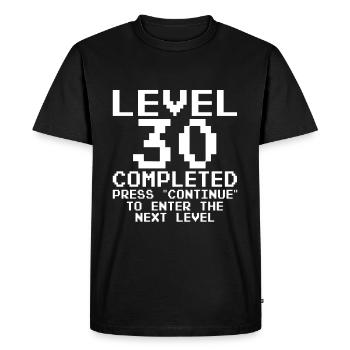 Jeu complet du niveau du 30e anniversaire - T-shirt Premium bio Homme - noir - Devant - Nico (187cm)