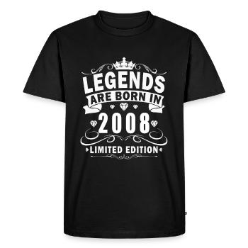 Millésime 2008 Anniversaire Rétro 2008 - T-shirt Premium bio Homme - noir - Devant - Nico (187cm)