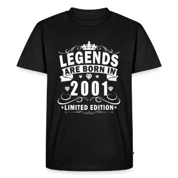 Vintage 2001 Birthday Retro 2001 - Men's Premium Organic T-Shirt - black - Front - Nico (187cm)