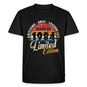 Vintage Made in 1984 Year of birth 1984 Birthday - Men's Premium Organic T-Shirt - black - Front - Nico (187cm)