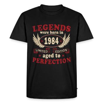 Légende 1984 Anniversaire Légendaire depuis 1984 - T-shirt Premium bio Homme - noir - Devant - Nico (187cm)