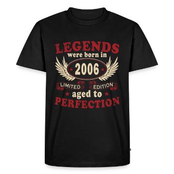 Légende 2006 Anniversaire Année de naissance 2006 Hommes - T-shirt Premium bio Homme - noir - Devant - Nico (187cm)