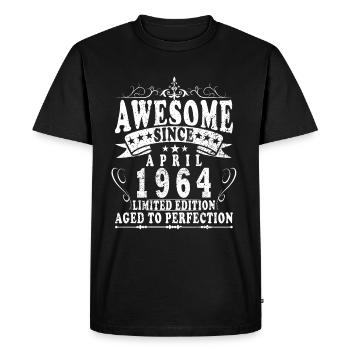 Avril 1964| Avril 1964 Anniversaire 1964 - T-shirt Premium bio Homme - noir - Devant - Nico (187cm)