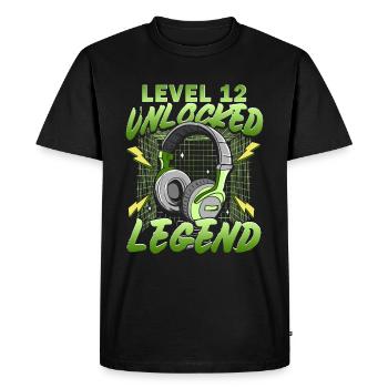 Gamer 12th Birthday Boy Level 12 Complete - Men's Premium Organic T-Shirt - black - Front - Nico (187cm)