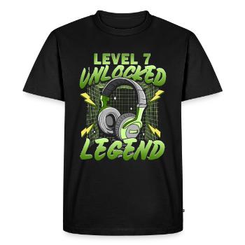 7th Birthday Level 7 Gamer Gaming Gaming - Men's Premium Organic T-Shirt - black - Front - Nico (187cm)