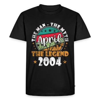 2004 Avril 2004 Anniversaire Avril 2004 Avril - T-shirt Premium bio Homme - noir - Devant - Nico (187cm)