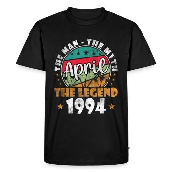 1994 Avril 1994 Anniversaire Avril 1994 Avril - T-shirt Premium bio Homme - noir - Devant - Nico (187cm)