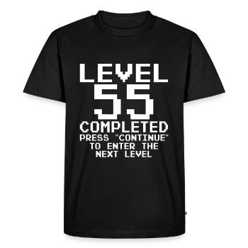 55 Niveau d’anniversaire 55 terminé - T-shirt Premium bio Homme - noir - Devant - Nico (187cm)