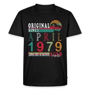1979 Avril 1979 Anniversaire Avril 1979 Avril - T-shirt Premium bio Homme - noir - Devant - Nico (187cm)