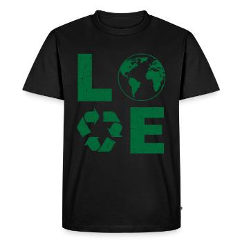 Earth Day – Love Recycle World Eco-friendly - Men's Premium Organic T-Shirt - black - Front - Nico (187cm)