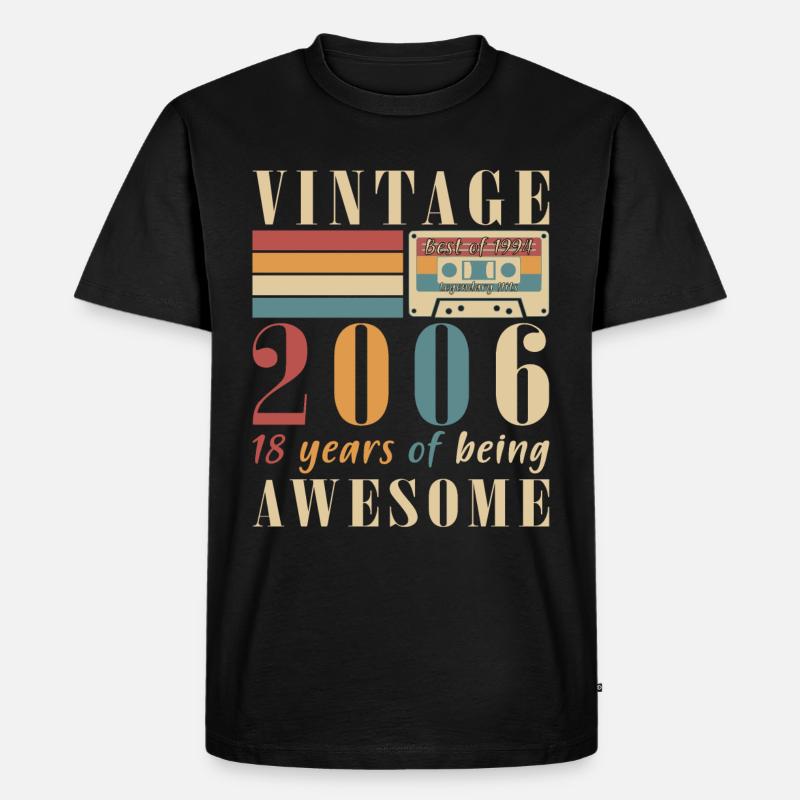 Original 2006 Vintage Jubiläumsgeschenk 2006 - Männer Premium Bio T-Shirt - Schwarz