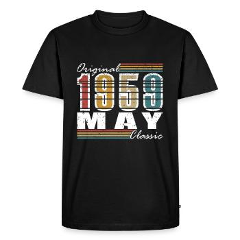 Mai Vintage 65e anniversaire né 1959 Vibe - T-shirt Premium bio Homme - noir - Devant - Nico (187cm)