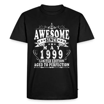 Anniversaire Année de naissance Mai 1999 Né(e) en Mai 1999 - T-shirt Premium bio Homme - noir - Devant - Nico (187cm)