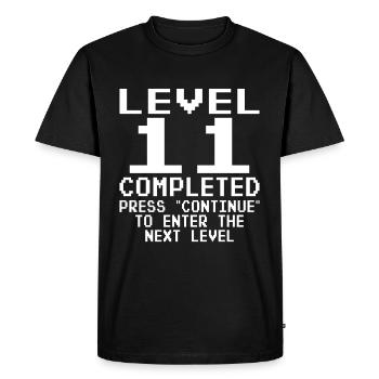 Level 11 Complete 11th Birthday Gamer Gaming - Men's Premium Organic T-Shirt - black - Front - Nico (187cm)