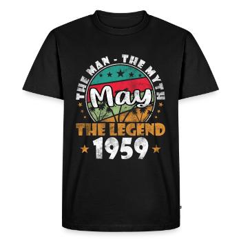 Mai 1959 Geburtstagsgeschenk Mai 1959 - 1959 Mai - Männer Premium Bio T-Shirt - Schwarz - Vorne - Nico (187cm)