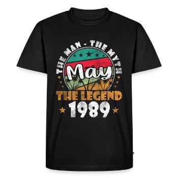 May 1989 Birthday May 1989 Gift 1989 May - Men's Premium Organic T-Shirt - black - Front - Nico (187cm)
