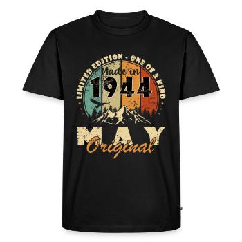 May 1944 Birthday 1944 Retro 1944 May Vintage - Men's Premium Organic T-Shirt - black - Front - Nico (187cm)