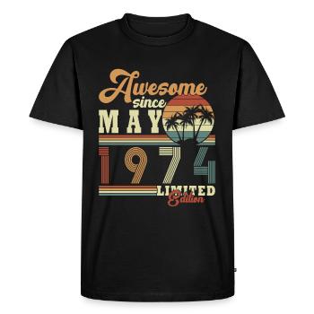 Mai 1974 Mai Geburtstag 1974 Mai Original - Männer Premium Bio T-Shirt - Schwarz - Vorne - Nico (187cm)