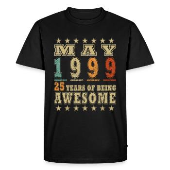 Mai 1999 Millésime Millésime Mai 1999 - T-shirt Premium bio Homme - noir - Devant - Nico (187cm)