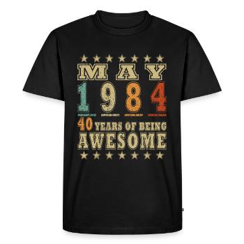 May 1984 - Year 1984 Jubilee - May 1984 - Men's Premium Organic T-Shirt - black - Front - Nico (187cm)