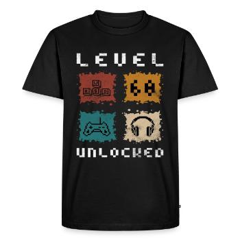 Anniversaire Gamer Niveau 60 Débloqué 60 Anniversaire - T-shirt Premium bio Homme - noir - Devant - Nico (187cm)
