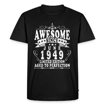 June 1949 Anniversary June 1949 June 1949 Birthday - Men's Premium Organic T-Shirt - black - Front - Nico (187cm)