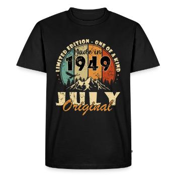 Juillet 1949 Cadeau d’anniversaire 1949 I Made in July - T-shirt Premium bio Homme - noir - Devant - Nico (187cm)
