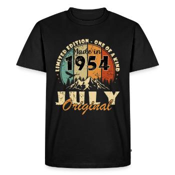 Juillet 1954 Cadeau d’anniversaire 1954 I Made in July - T-shirt Premium bio Homme - noir - Devant - Nico (187cm)