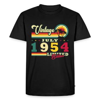 Vintage Juillet 1954 Cadeau d’anniversaire Juillet 1954 - T-shirt Premium bio Homme - noir - Devant - Nico (187cm)