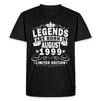 Août 1999 Légende depuis Août 1999 Millésime 1999 - T-shirt Premium bio Homme - noir - Devant - Nico (187cm)