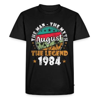 August 1984 Jubilee 1984 - Legends August 1984 - Men's Premium Organic T-Shirt - black - Front - Nico (187cm)