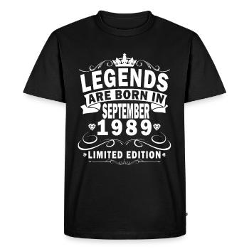 Septembre 1989 - Septembre 1989 Anniversaire 1989 - T-shirt Premium bio Homme - noir - Devant - Nico (187cm)