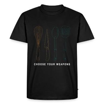 Cuisinier Chefs Cuisine Cuisine Humour Cuisine Dicton - T-shirt Premium bio Homme - noir - Devant - Nico (187cm)
