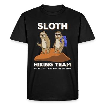 Sloth Hiking Mountaineering Climbing - Men's Premium Organic T-Shirt - black - Front - Nico (187cm)