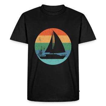 sailboat - Men's Premium Organic T-Shirt - black - Front - Nico (187cm)
