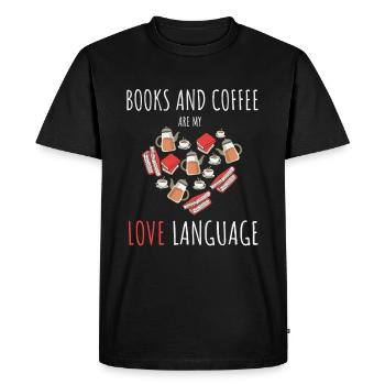 Read Coffee - Men's Premium Organic T-Shirt - black - Front - Nico (187cm)