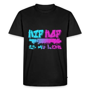 Le hip hop, c’est ma vie - T-shirt Premium bio Homme - noir - Devant - Nico (187cm)