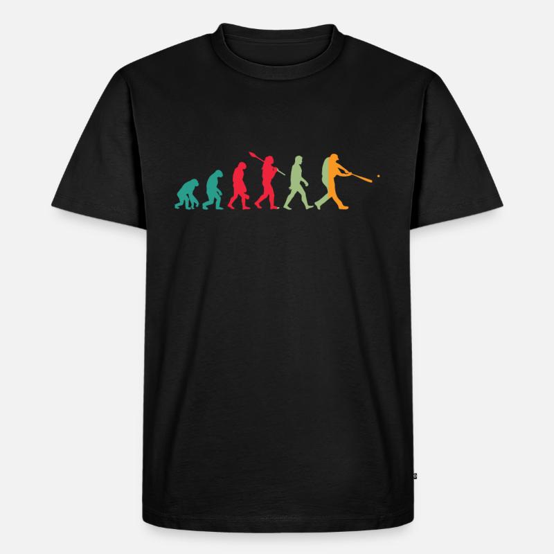 Evolution Baseball - Männer Premium Bio T-Shirt - Schwarz