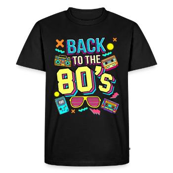 mode des années 80 des années 80 fête des années 80 - T-shirt Premium bio Homme - noir - Devant - Nico (187cm)