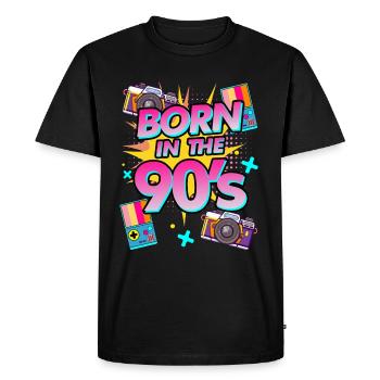 BORN IN THE 90S - Men's Premium Organic T-Shirt - black - Front - Nico (187cm)