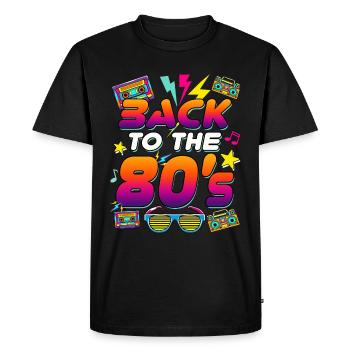 80s Retro 80s Saying - Men's Premium Organic T-Shirt - black - Front - Nico (187cm)