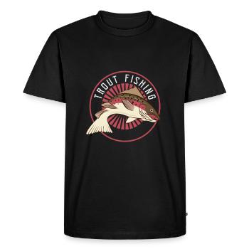 Truite Pêche Pêcheur Pêcheur Pêche - T-shirt Premium bio Homme - noir - Devant - Nico (187cm)