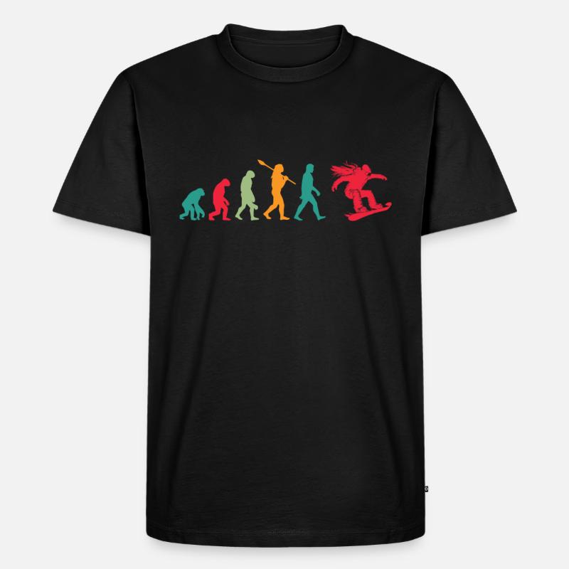 Evolution Snowboard Snowboarder - T-shirt Premium bio Homme - noir