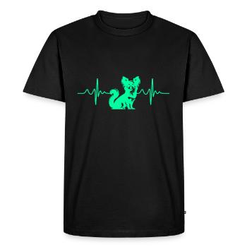 Chihuahua Dog Heartbeat ECG Love Gift - Men's Premium Organic T-Shirt - black - Front - Nico (187cm)