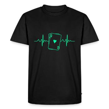 Blackjack Black Jack Herzschlag - Männer Premium Bio T-Shirt - Schwarz - Vorne - Nico (187cm)