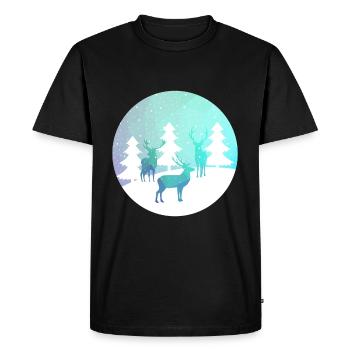 Moose snow Christmas icon snow icon - Men's Premium Organic T-Shirt - black - Front - Nico (187cm)