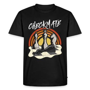 Dicton d’échecs drôle - Échec et mat Échec et mat - T-shirt Premium bio Homme - noir - Devant - Nico (187cm)