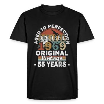 1969 Octobre 1969 Jubilé Octobre 1969 - T-shirt Premium bio Homme - noir - Devant - Nico (187cm)