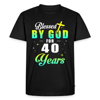 40e anniversaire Dieu 40 ans - T-shirt Premium bio Homme - noir - Devant - Nico (187cm)
